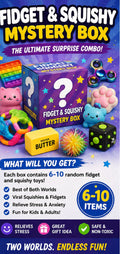 Fidget and Squishy Mystery Box with 6 to 10 random toys