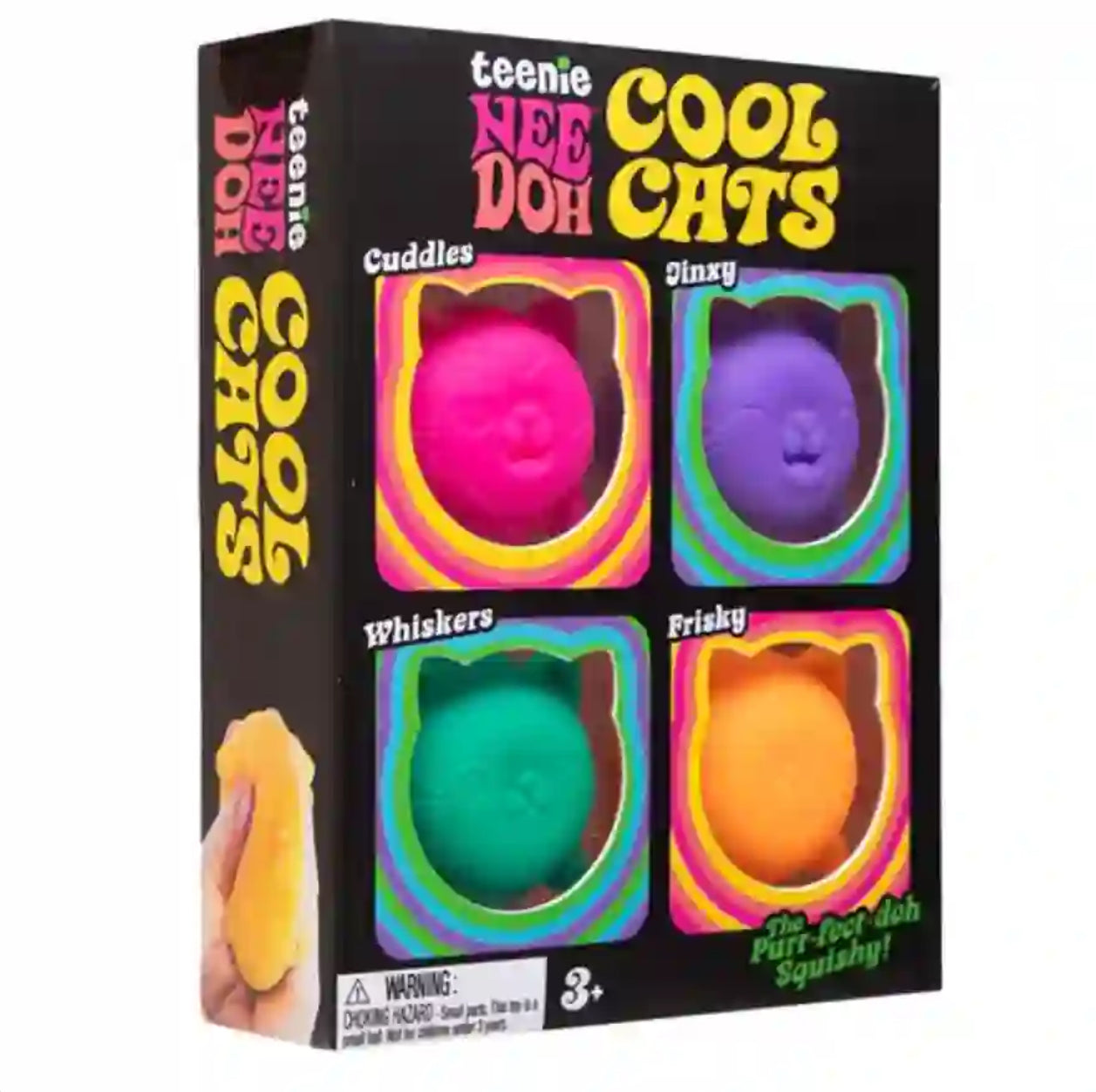 Cool Cats 4-piece squishy squeeze toy set