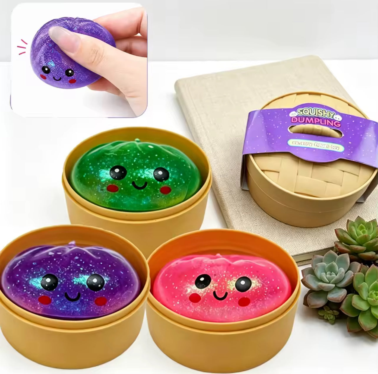 Glitter Dumpling Squishy 2.5cm pocket fidget
