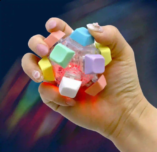 12-Key LED Keyboard Fidget Ball – Clicky RGB Toy