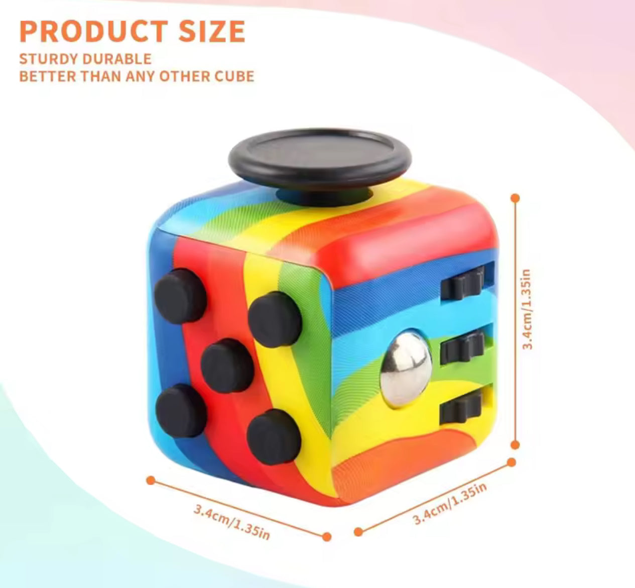 Fidget Cube – 8-Mode Click, Spin & Press Toy