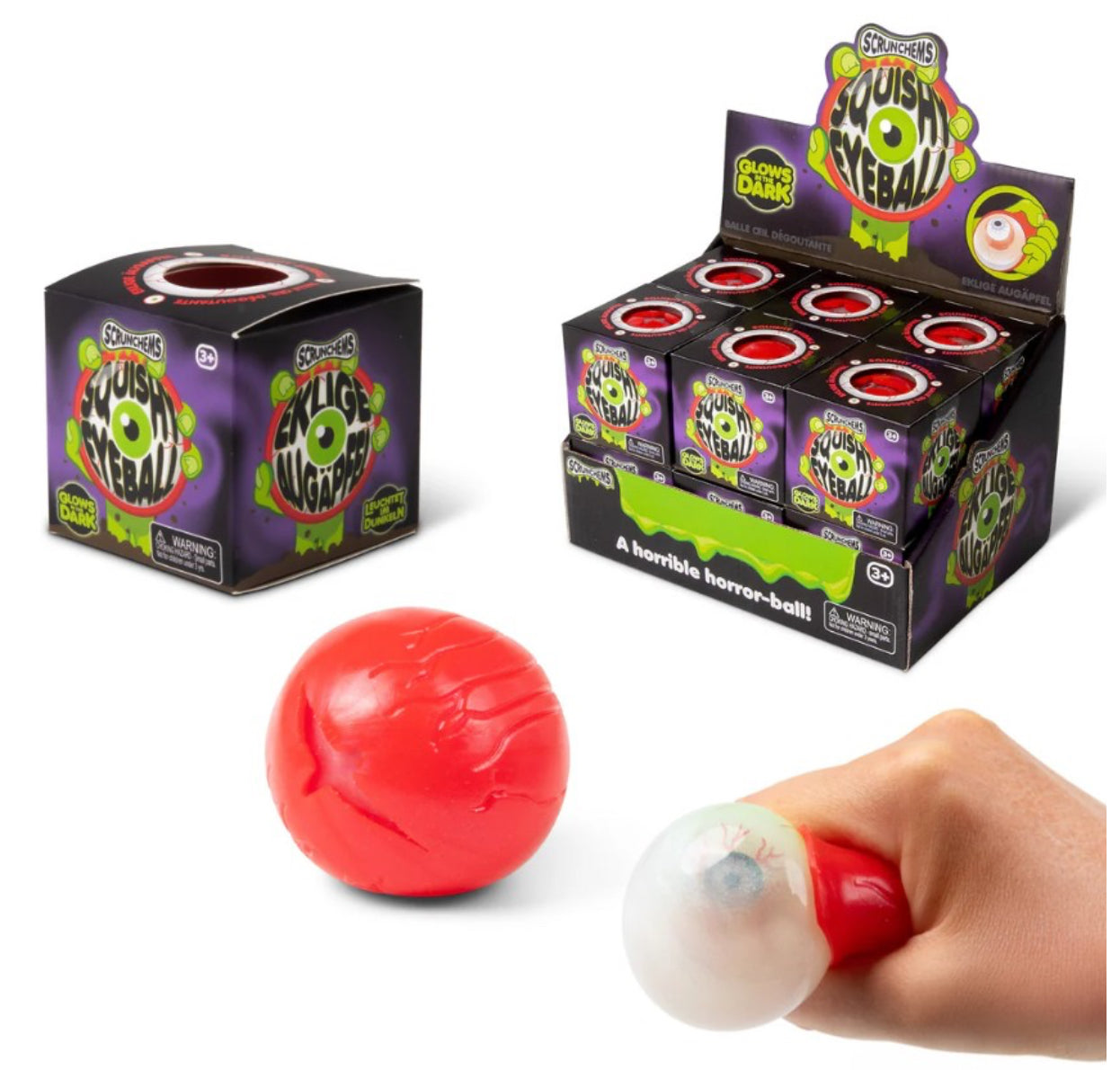 Scrunchems Squishy Eyeball – Glow in the Dark Halloween Fidget Toy