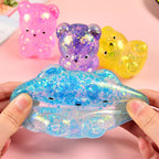 Glitter Gummy Bear Fidget – Squishy Stress Relief Toy