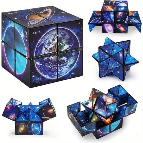 3D Galaxy Transforming Cube & Star Fidget Toy