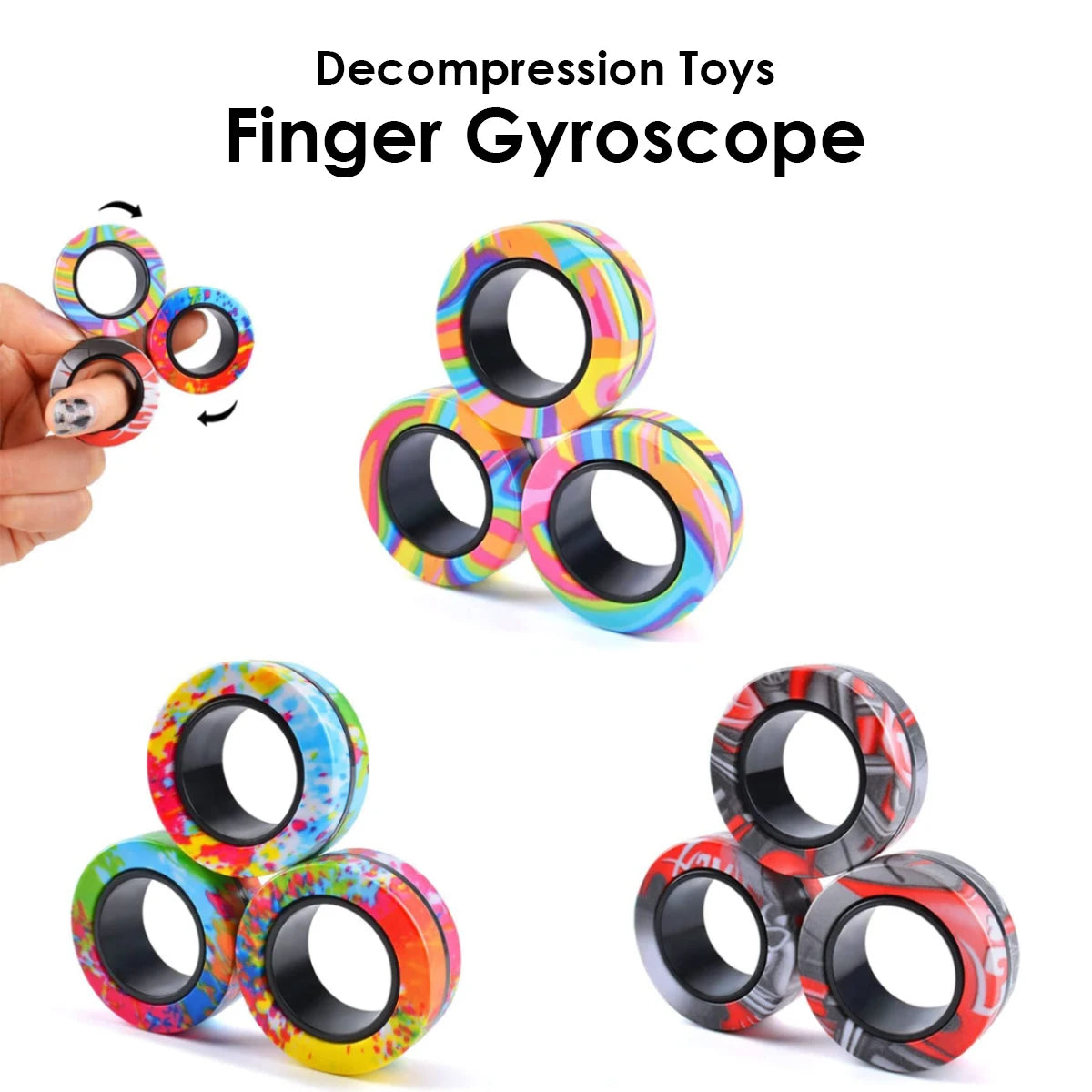 3 Pack Magnetic Fidget Rings