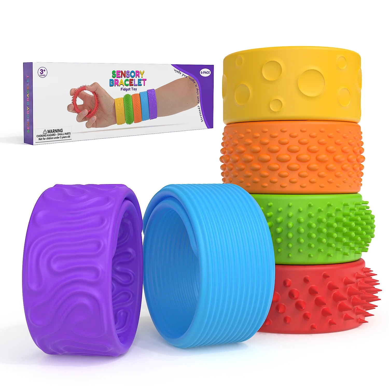 Textured Silicone Sensory Slap Bracelet – Fidget Toy & Stress Relief