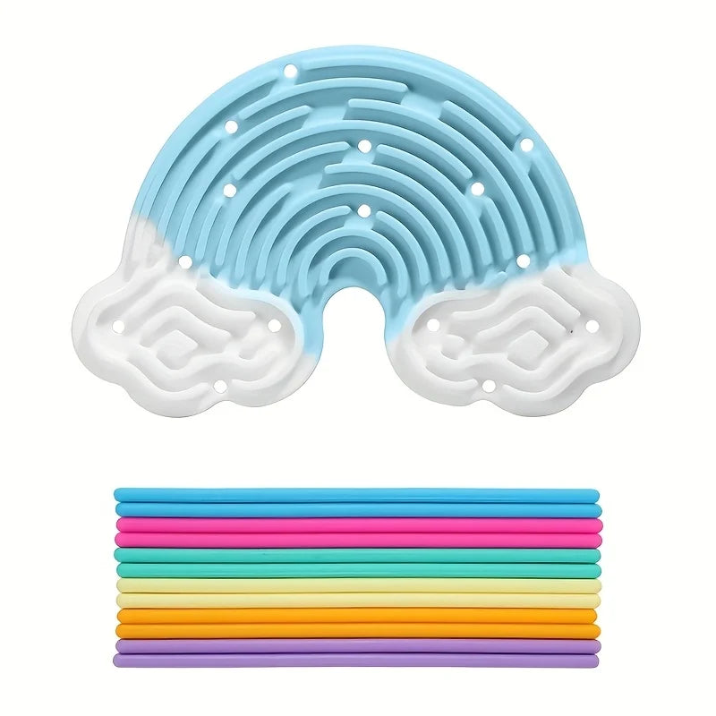 Rainbow Clouds Sensory Fidget Board