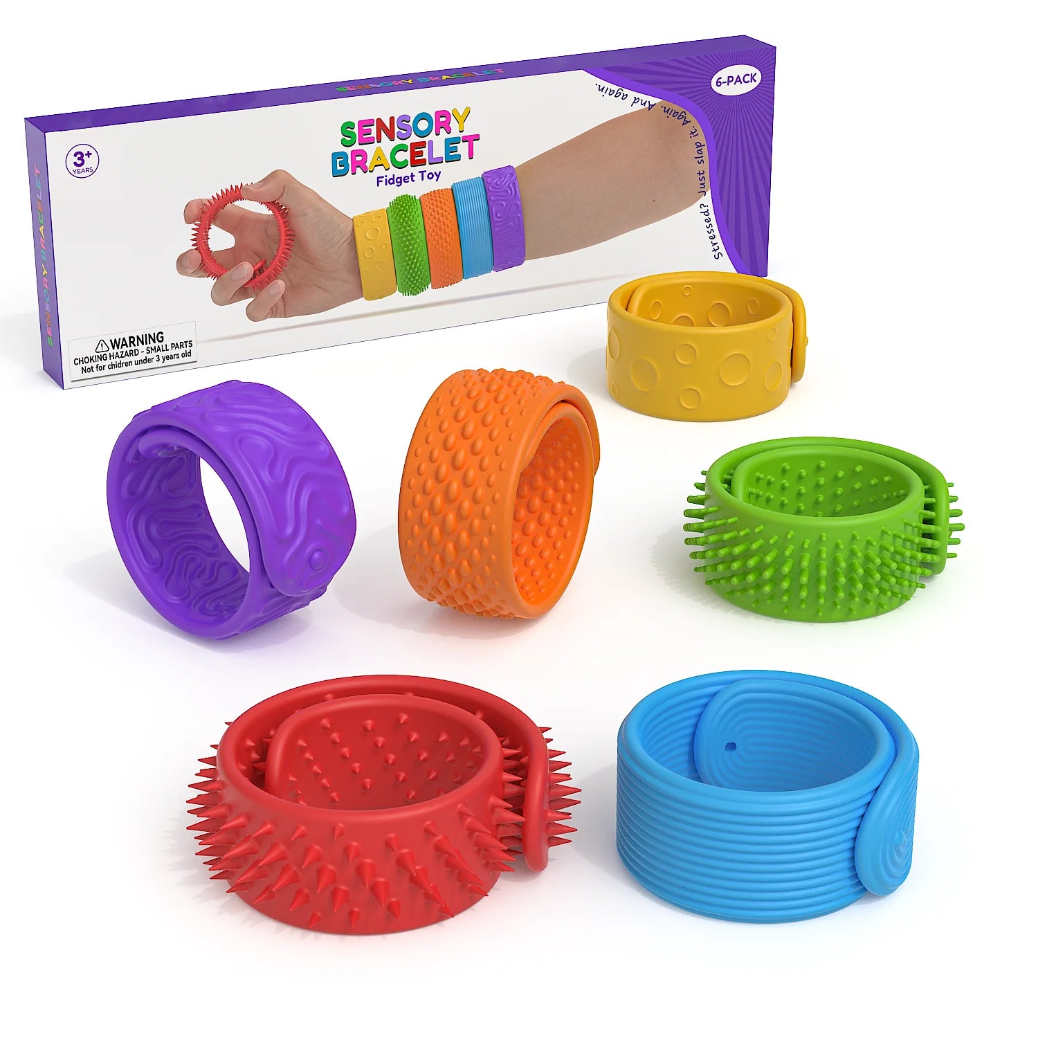 Textured Silicone Sensory Slap Bracelet – Fidget Toy & Stress Relief