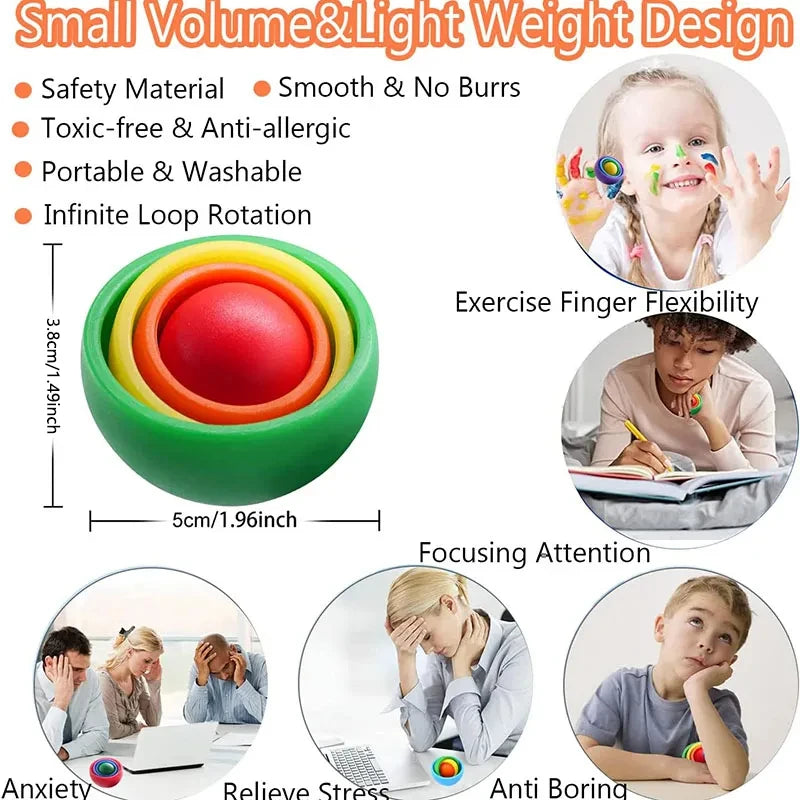 3D Rotation Ball Fidget Gyro – Handheld Sensory Toy