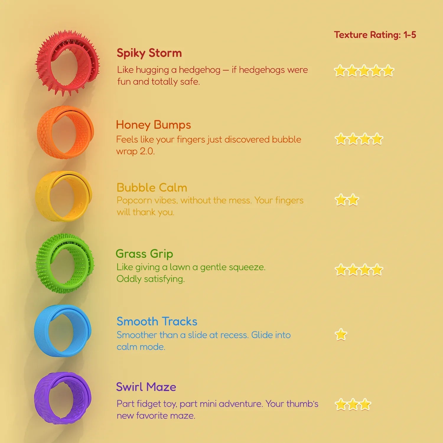 Textured Silicone Sensory Slap Bracelet – Fidget Toy & Stress Relief