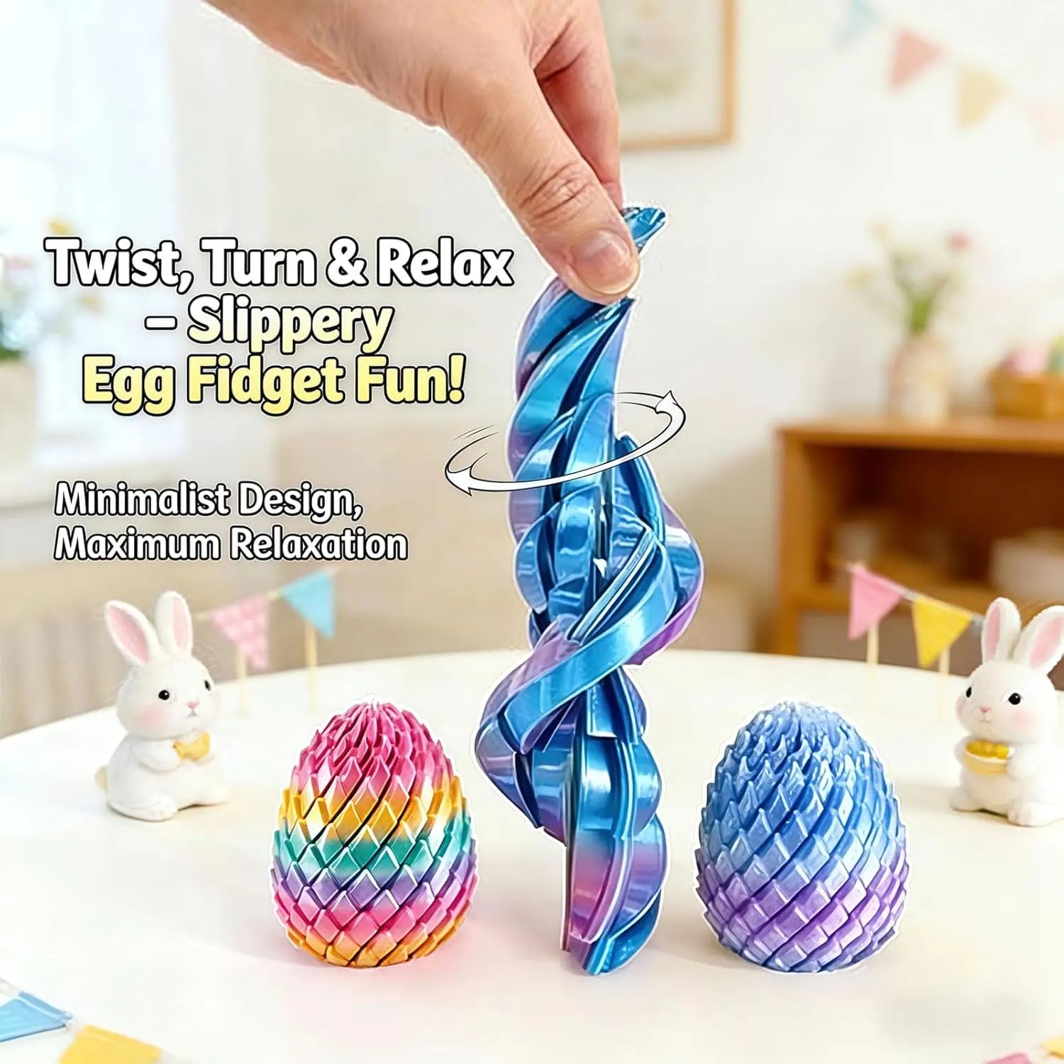 Twisty Fidget Egg – 3D Sensory Desk Toy