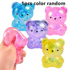 Glitter Gummy Bear Fidget – Squishy Stress Relief Toy