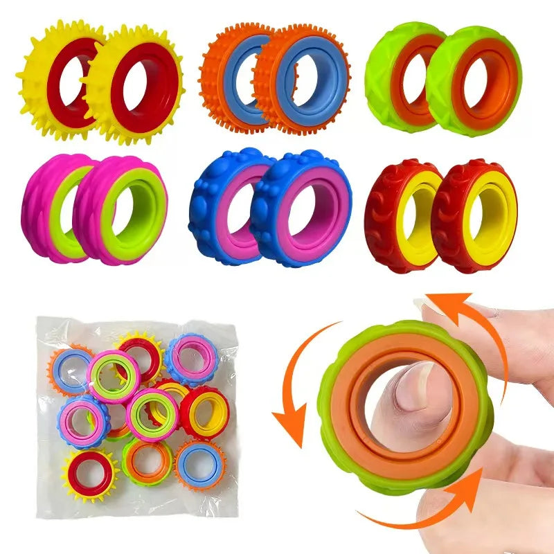 6 Pack Rotating Fidget Rings