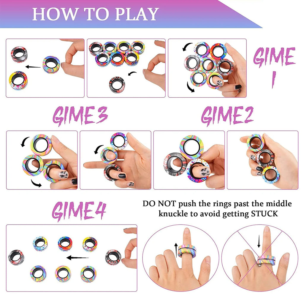 3 Pack Magnetic Fidget Rings