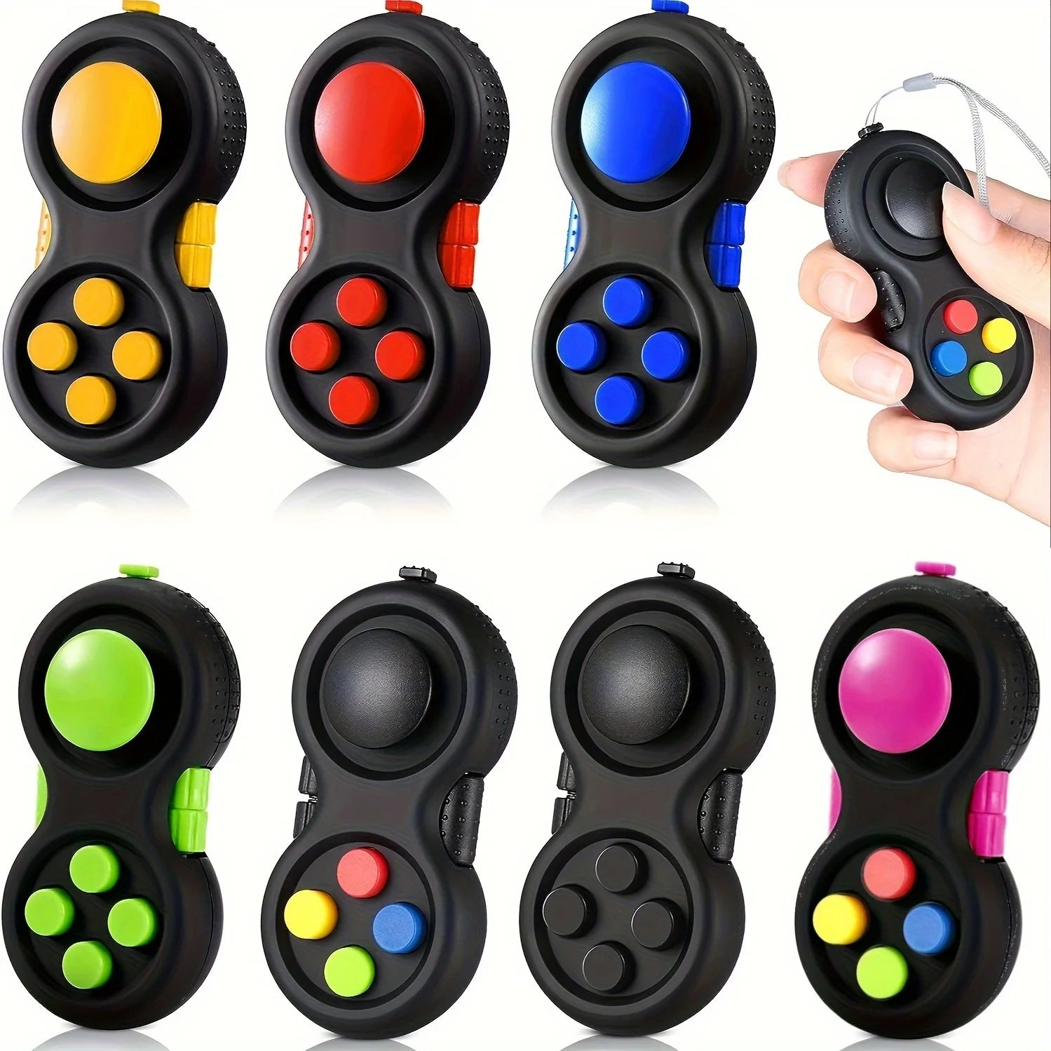 8 function fidget pad sensory controller toy