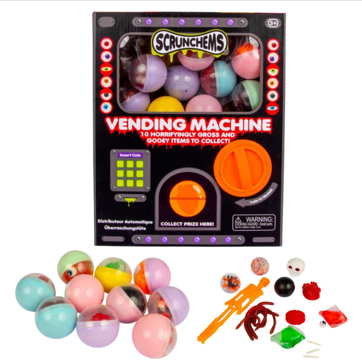 Scrunchems Gross Vending Machine contents